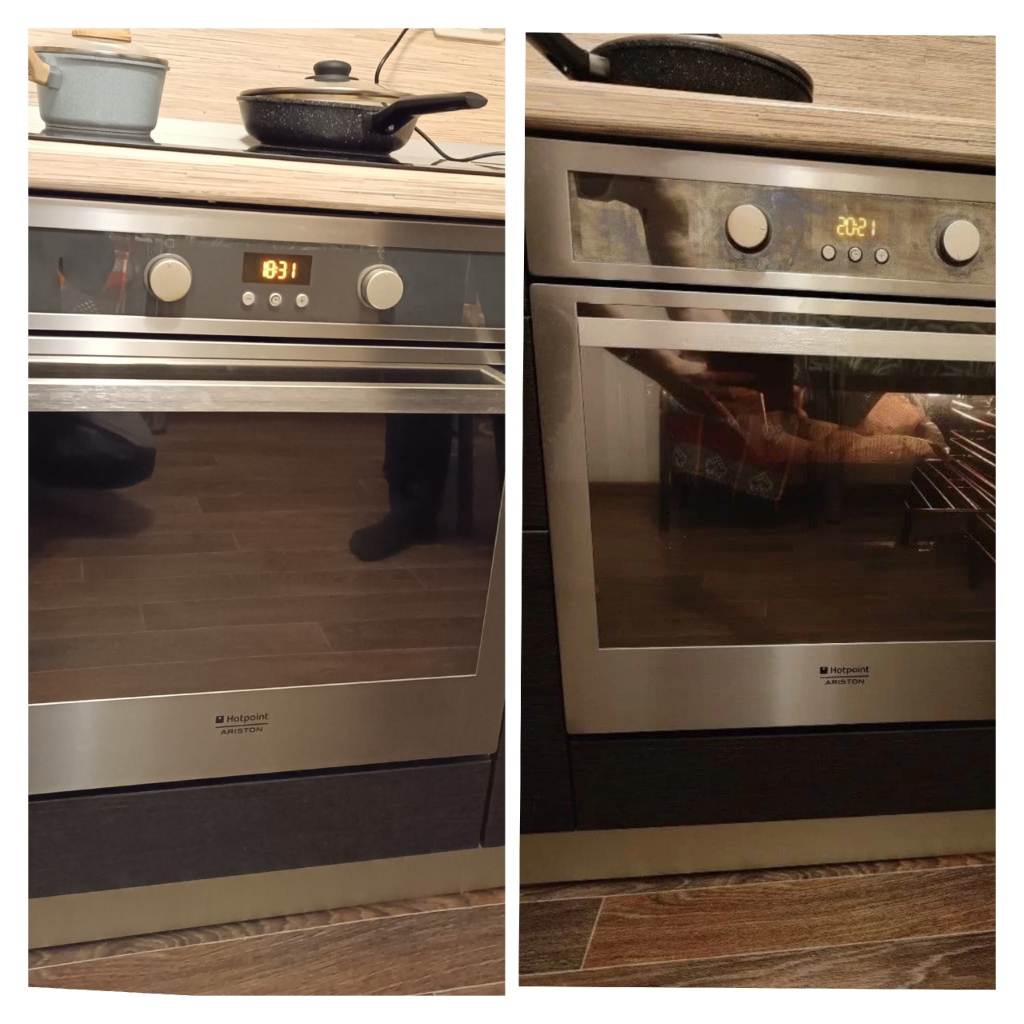Тонированное стекло на духовом шкафу Hotpoint